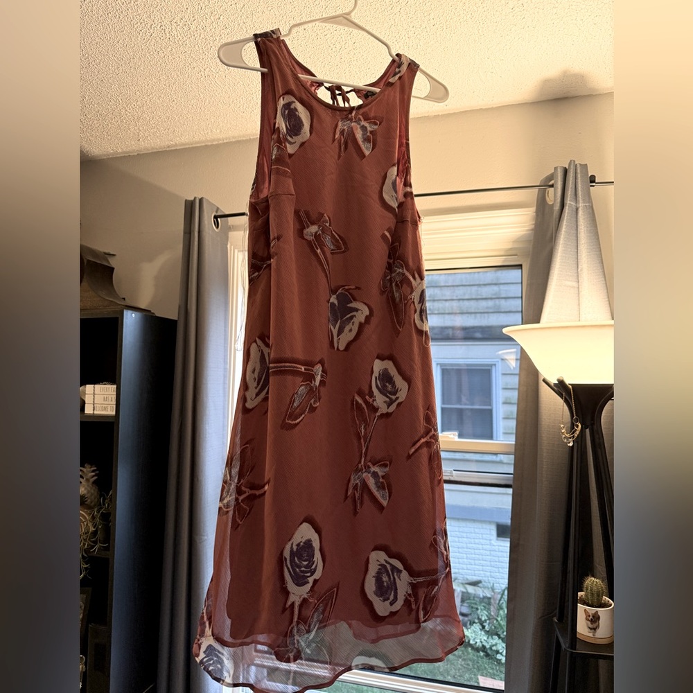Wild Fable Floral Midi Dress - Red and White